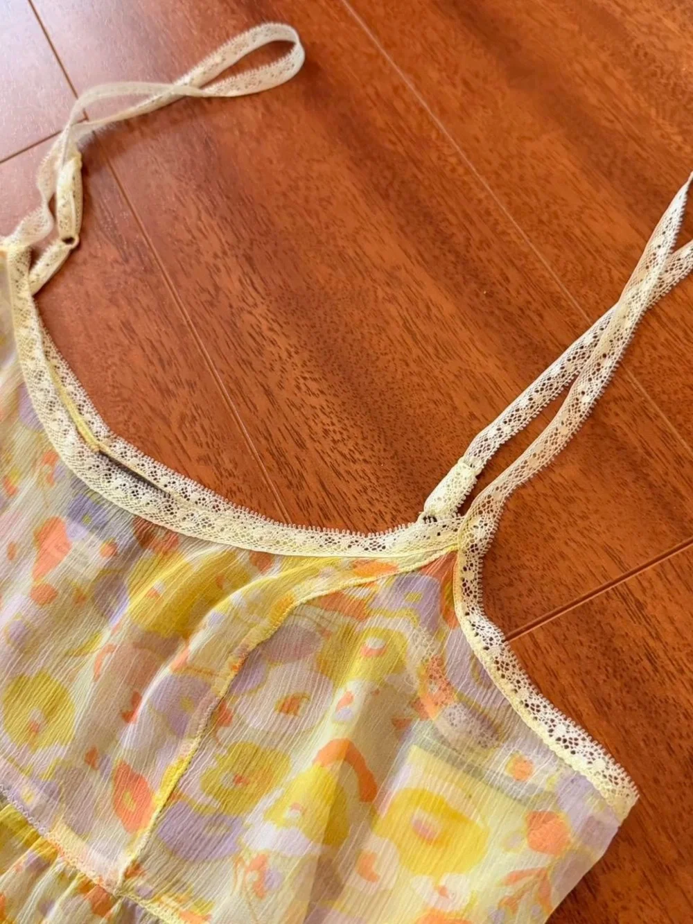 Free People Floral Sheer Babydoll Nightgown S NWT